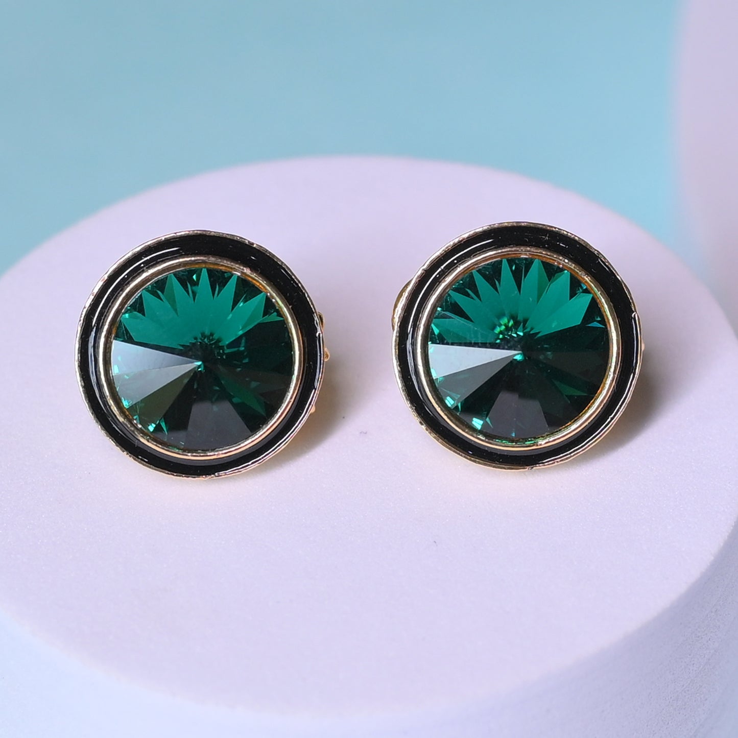 Vintage Gemstone Round Studs
