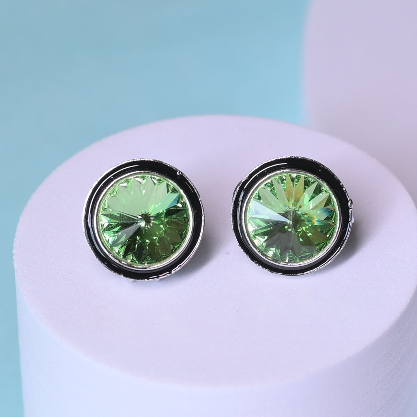 Vintage Gemstone Round Studs