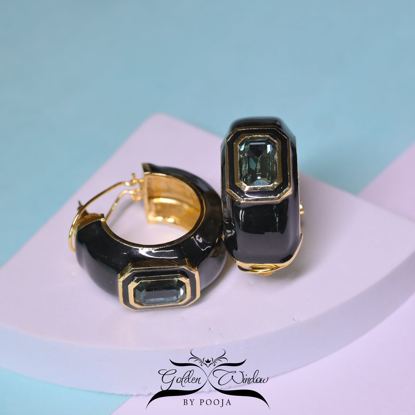 Enamel Charm Hoops