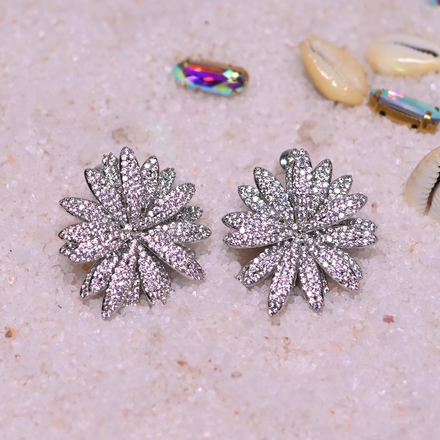 Rainbow Floral Studs