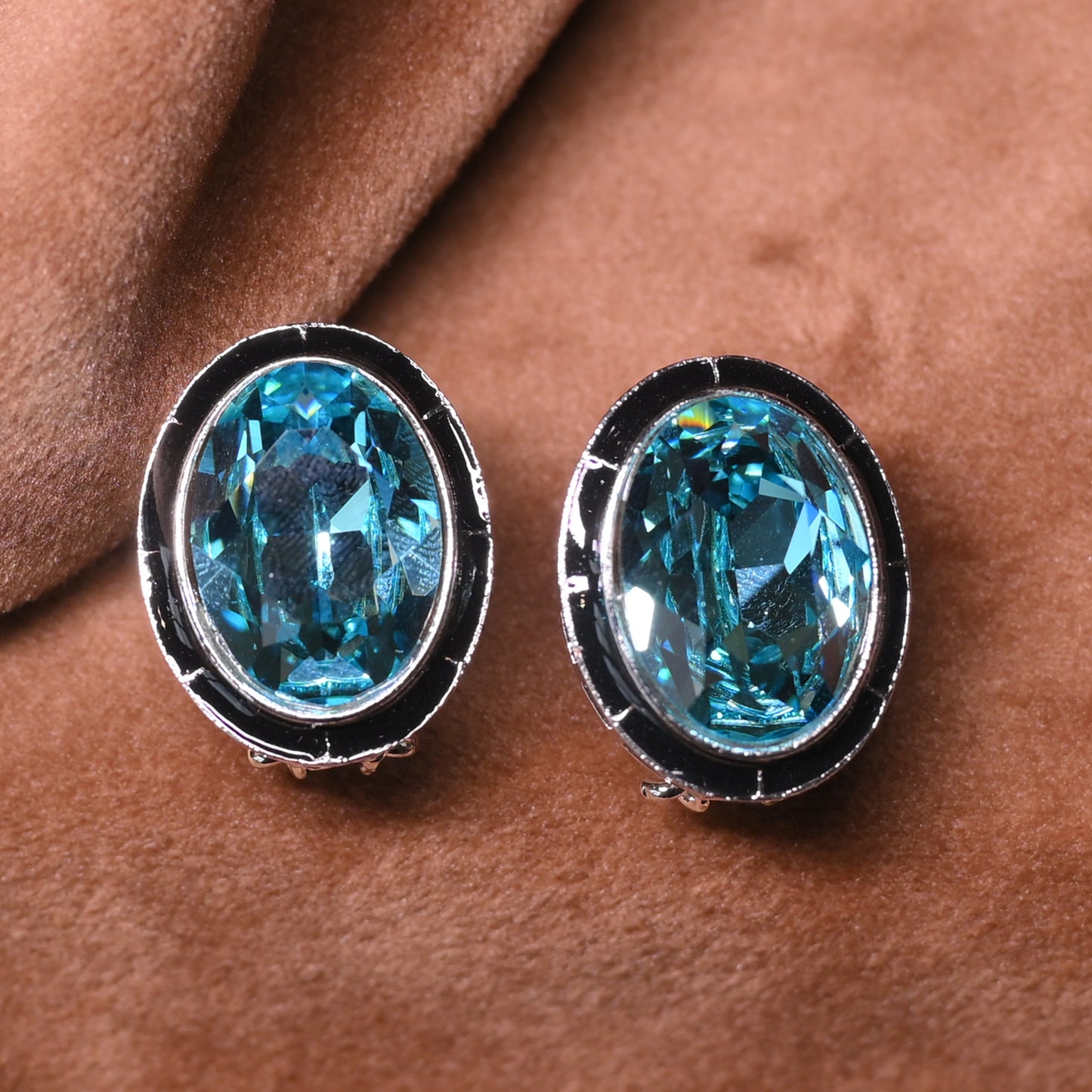 Vintage Gemstone Oval Studs