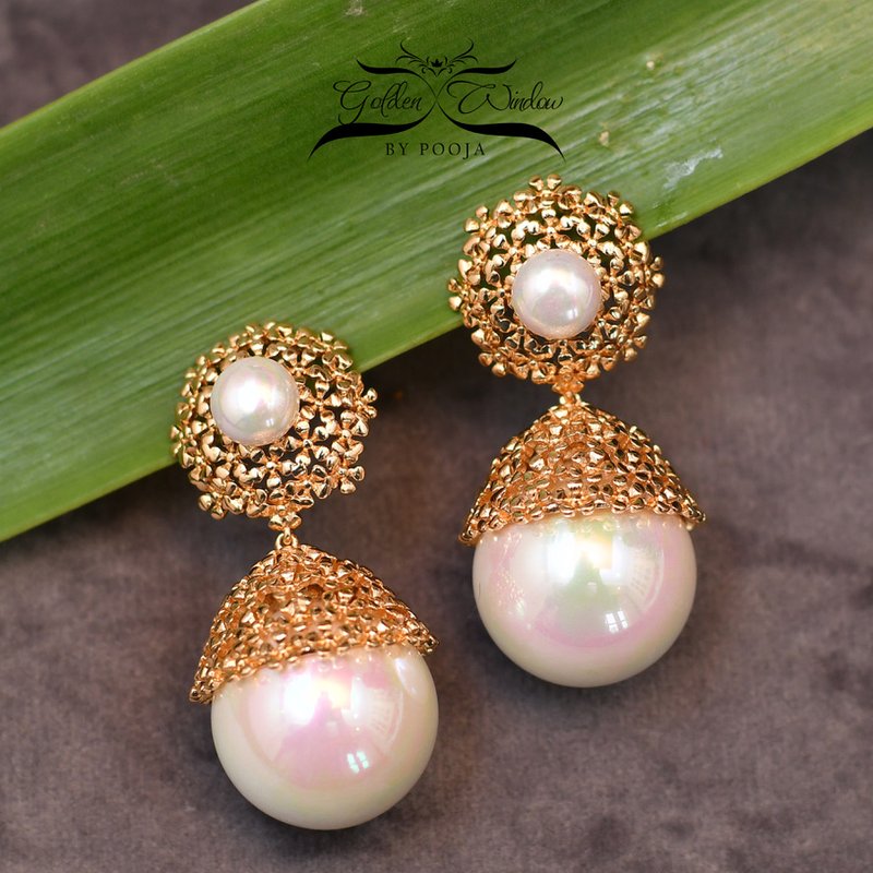 White Pearl Earrings
