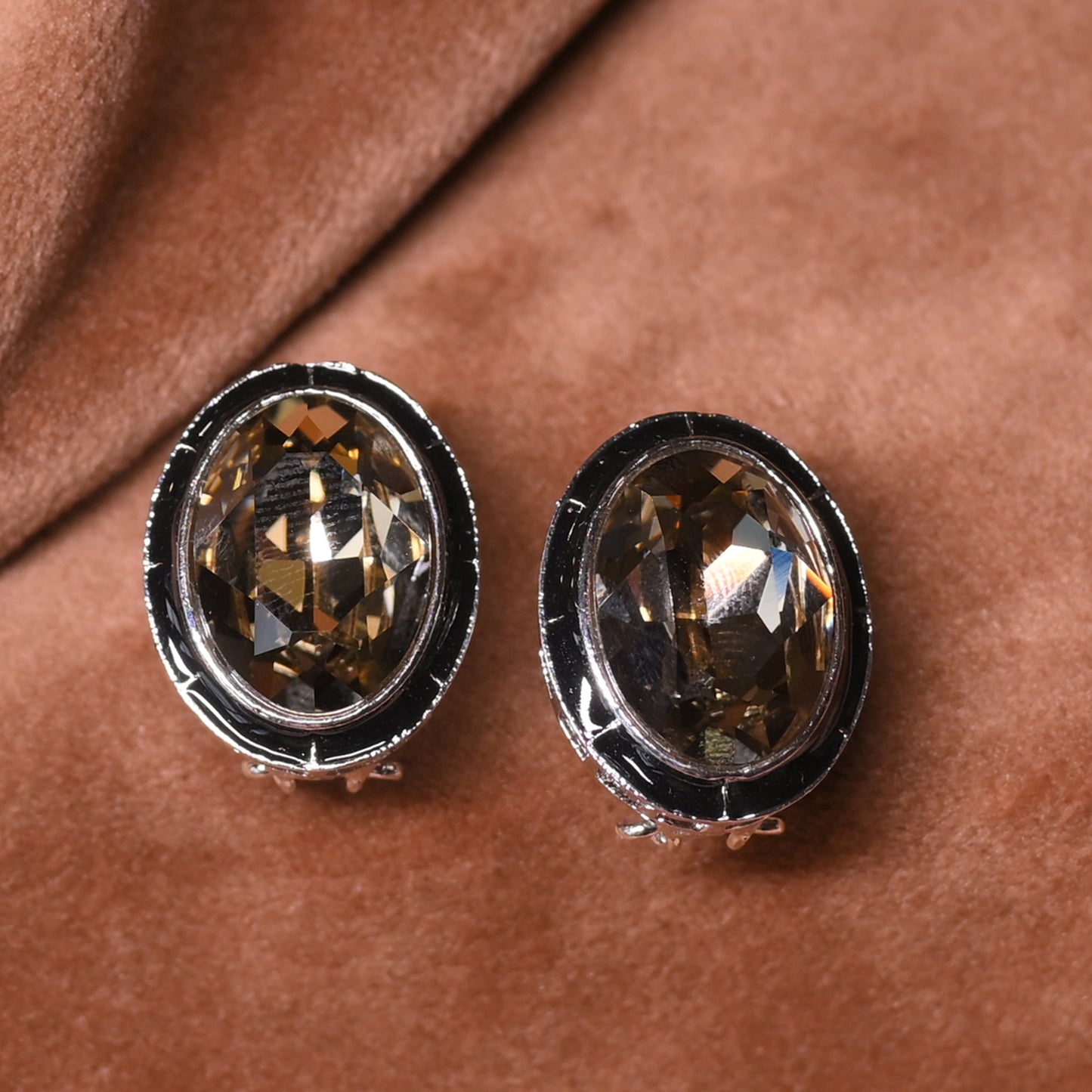 Vintage Gemstone Oval Studs