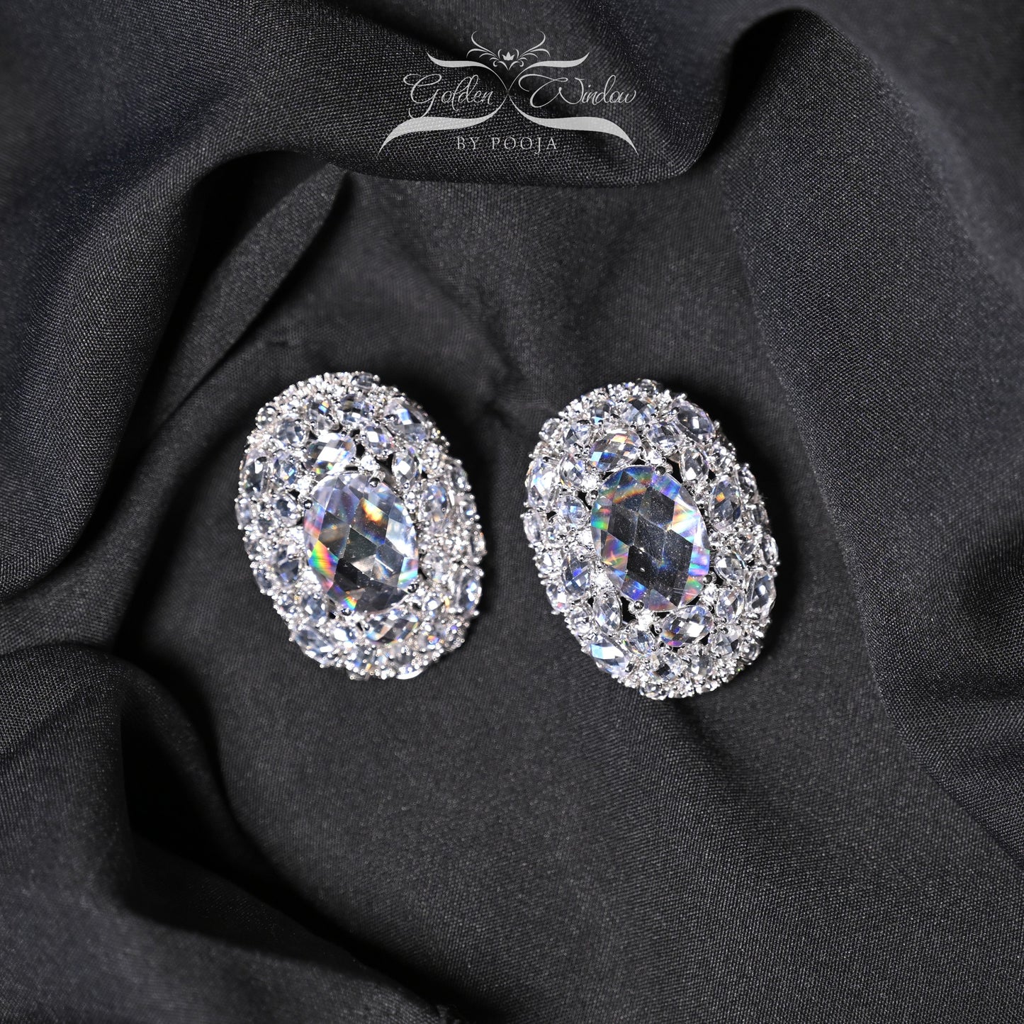 Oval Cluster Statement Studs