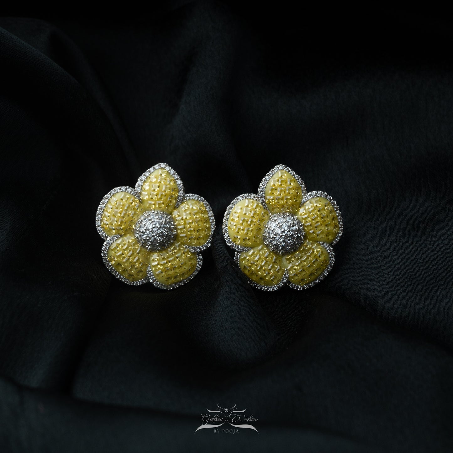 Sunflower Serenity Foral Studs