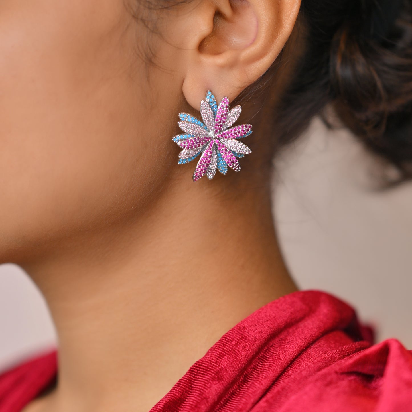 Rainbow Floral Studs