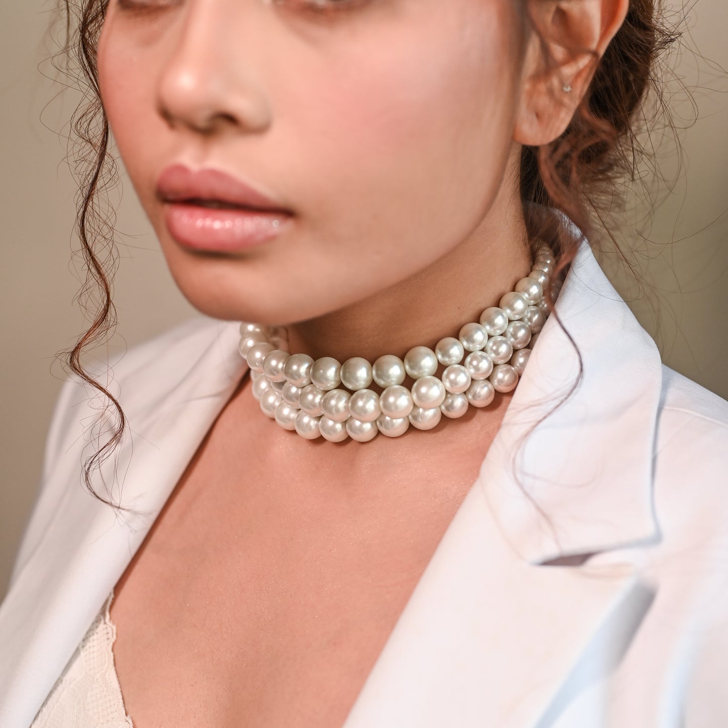 Aurelia Triple Pearl Choker