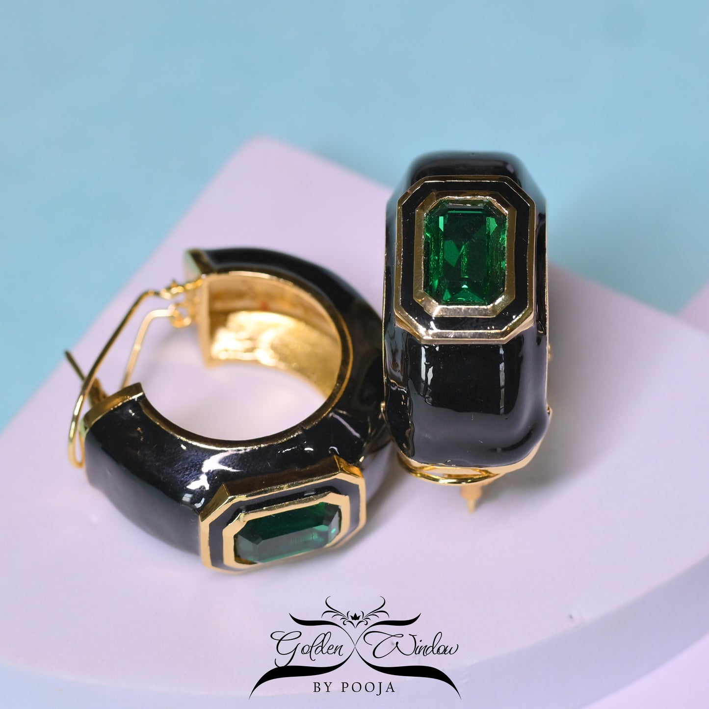 Enamel Charm Hoops