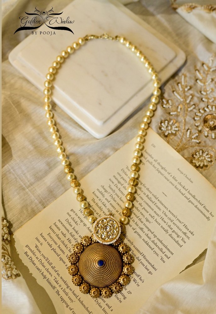 Silver Pearl And Topaz Pendant Necklace
