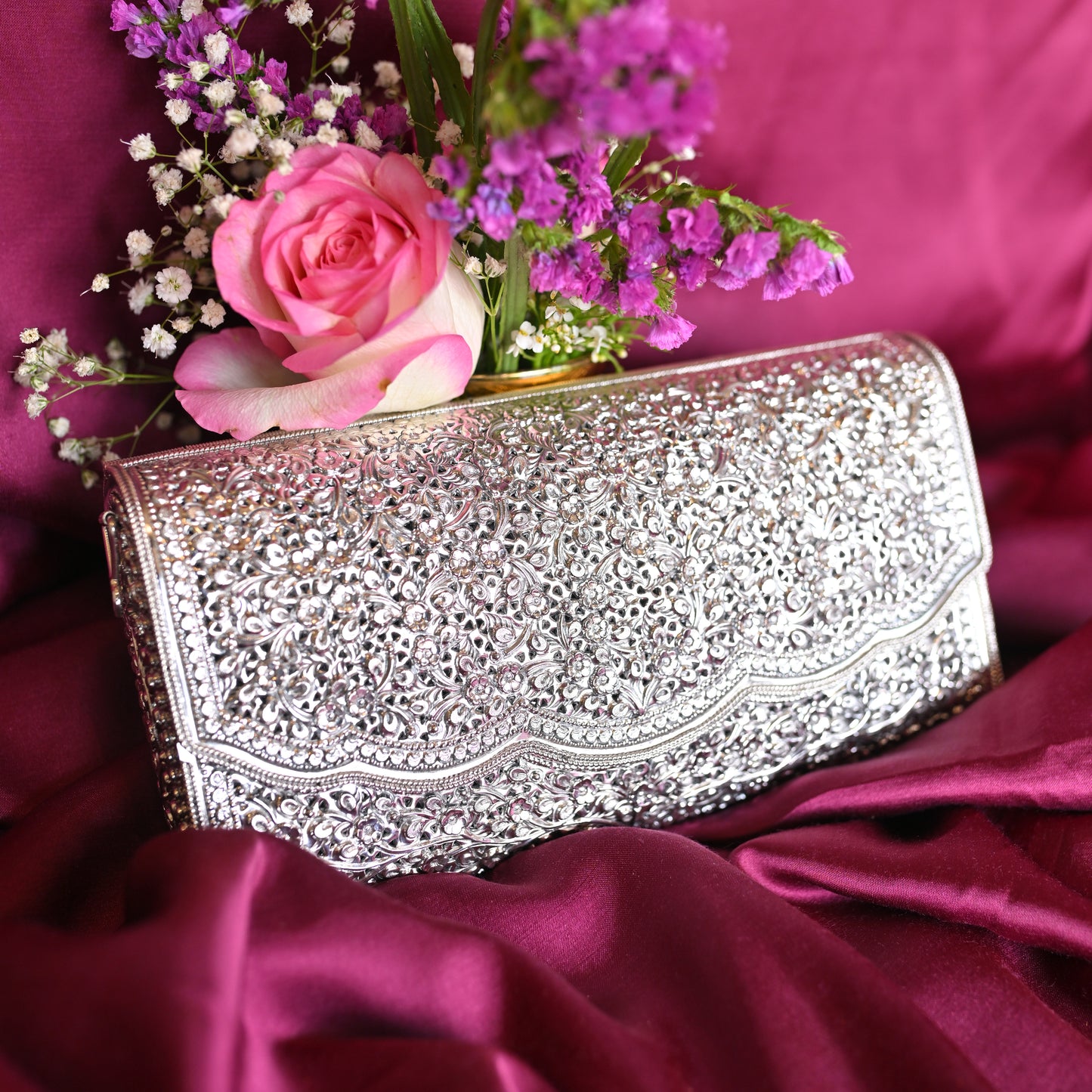 Pure Silver Clutch Purse