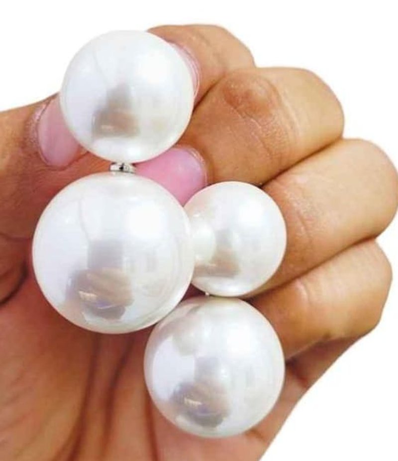 Oversized Pearl Earring With Pearl Drop