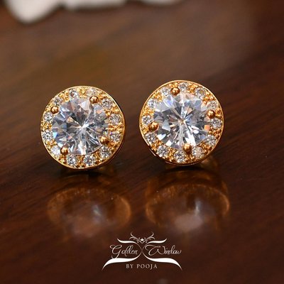 Solitaire Sparkle Studs with Jackets- 6mm