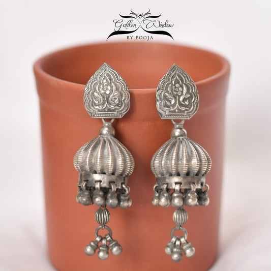 Dual Leaf Motif Jhumka