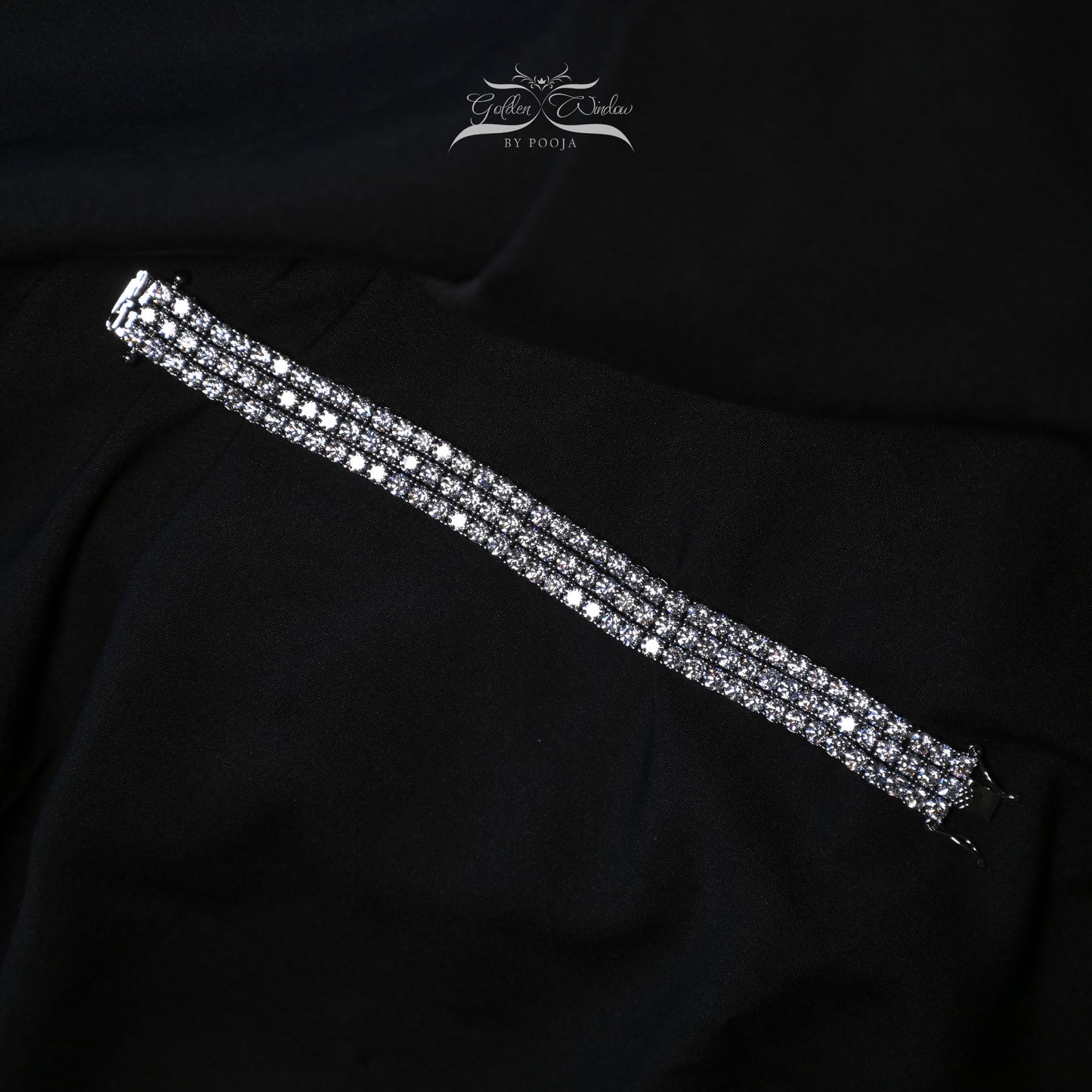 3 line-Solitaire Tennis Bracelet