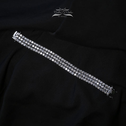 3 line-Solitaire Tennis Bracelet