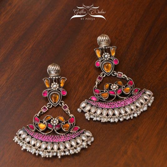 Central Asian Tribal Silver Earrings