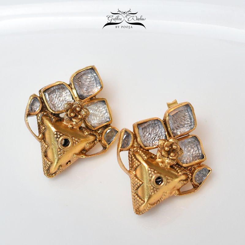 Designer Triangular Ear Studs