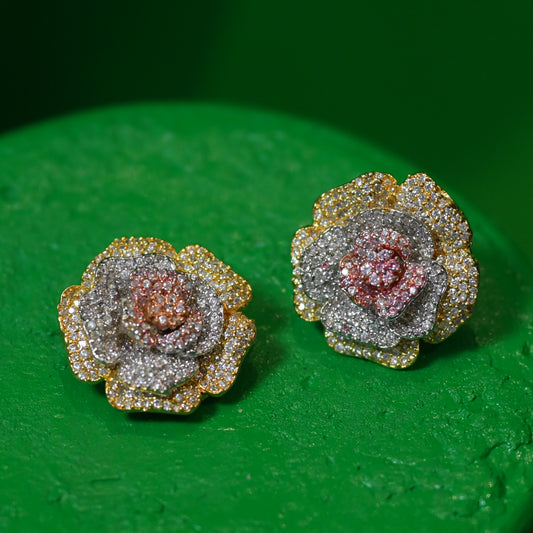 Zircon Rose Studs