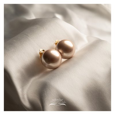 Statement Pearl Rose Gold Ball Earrings With Clip 30 MM