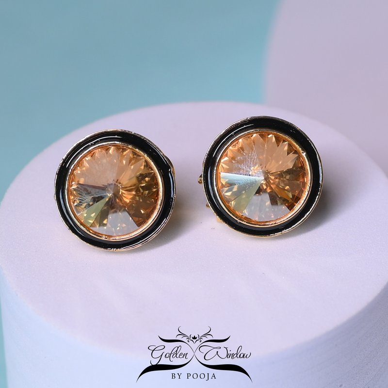 Vintage Gemstone Round Studs