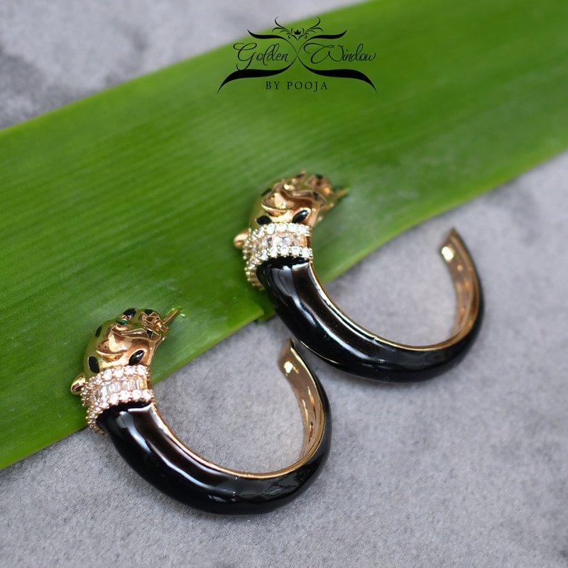 Black Enamel Earring