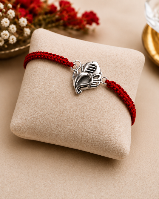 Ganesha Silver Rakhi