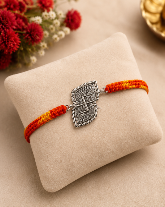 Swastik Silver Rakhi
