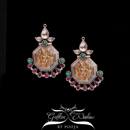 Indo Western Silver Earrings