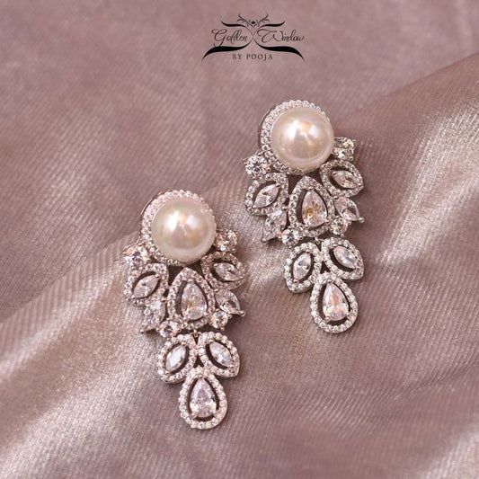 Classic Silver Earrings with Pearls