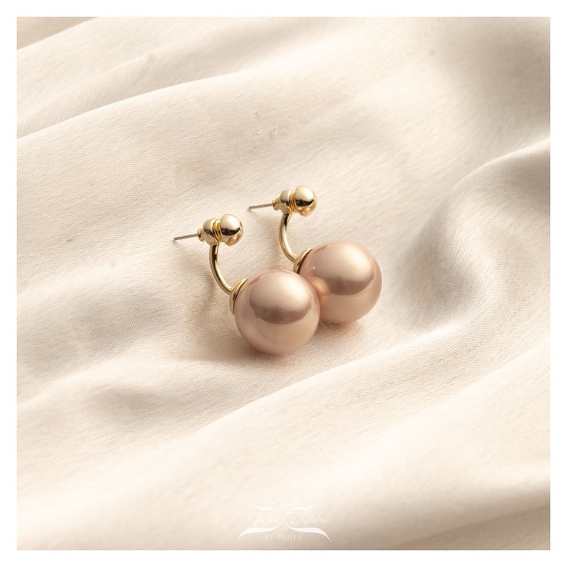 Oversized Jackets Pearl Earring- Nude Pink