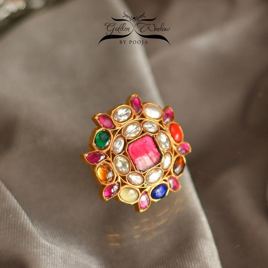 Multicolor Gold Plated Ring