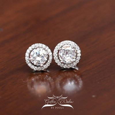 Round Solitaire Studs with Jackets - 6mm